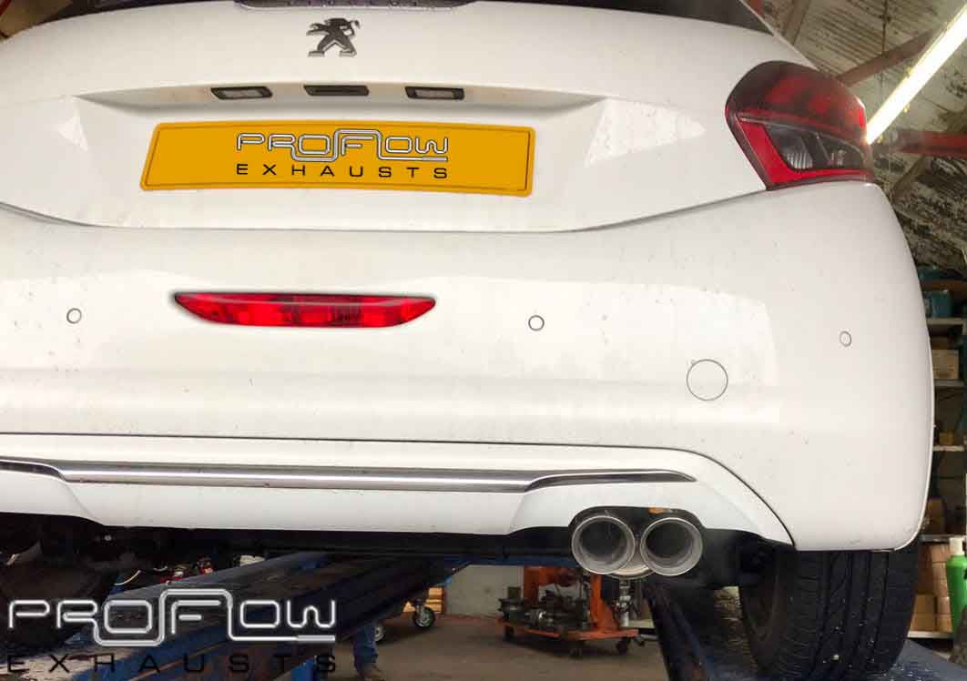 Peugeot 208 with Proflow Exhausts Stainless Steel Custom Back Box and
