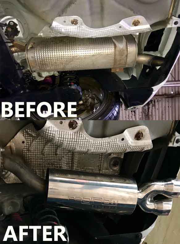 Peugeot 208 with Proflow Exhausts Stainless Steel Custom Back Box and