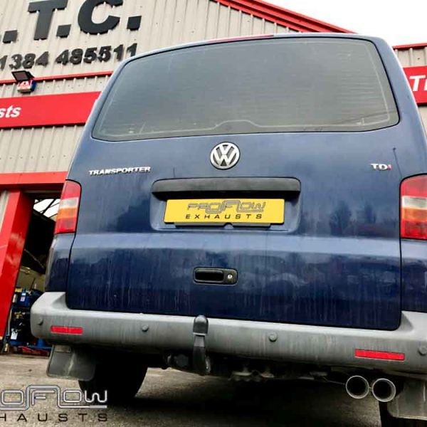 Proflow Exhausts Stainless Steel Vw T5 Transporter Volkswagen Mid Rear With Siingle Twin Tip (1)