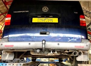 Proflow Exhausts Stainless Steel Vw T5 Transporter Volkswagen Mid Rear With Siingle Twin Tip (2)