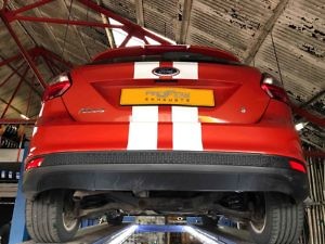 Ford Focus Custom Stainless Steel Back Box Delete Twin Tip Tailpipe Proflow Exhausts Before Picture