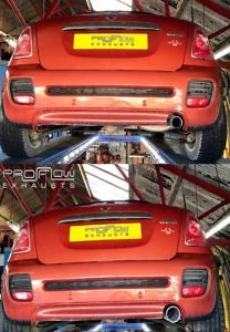Mini Cooper Proflow Exhausts Stainless Steel Back Box Delete Before And After