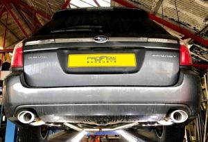 Proflow Exhausts Subaru Legacy Stainless Steel Mid And Dual Rear Single Tailpipe Three Boxes (2)