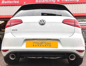 VW Golf Fitted With Stainless Steel Dual With Exit With Single Tailpipes Proflow Exhausts (2) Copy