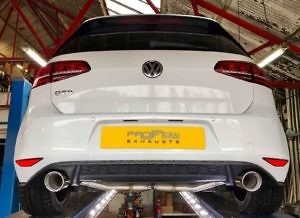 VW Golf Fitted With Stainless Steel Dual With Exit With Single Tailpipes Proflow Exhausts (3) Copy