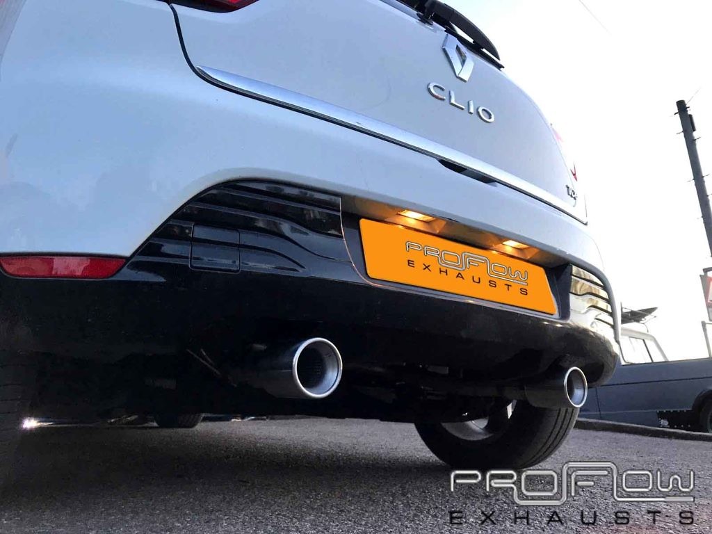 Renault Clio with Stainless Steel Exhaust Dual Rear Single Tip Tailpipes Proflow Exhausts