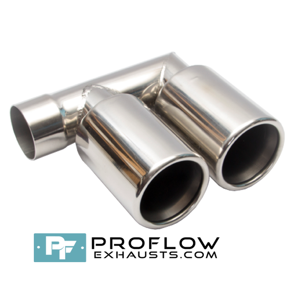 Twin Round Tailpipe (FPIPE3"TAILPIPE) Proflow Exhausts Stainless