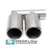 Proflow Exhausts Stainless Steel Twin Round Tailpipe F-Pipe with 3"