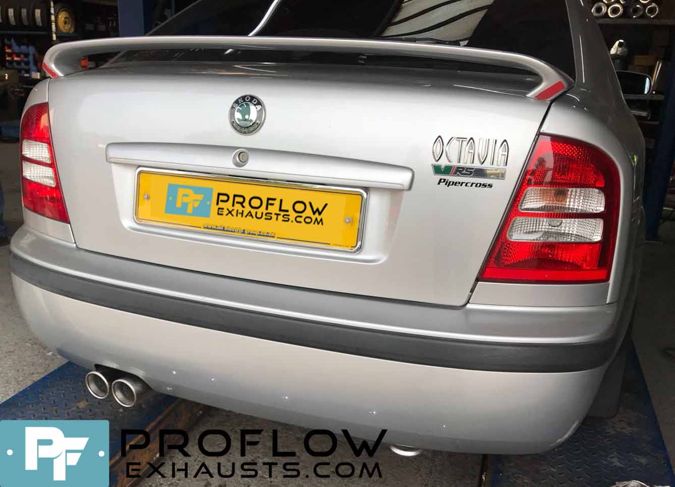 Skoda Octavia With Stainless Steel Back Box And Twin Tail Pipe Proflow Exhausts (2)