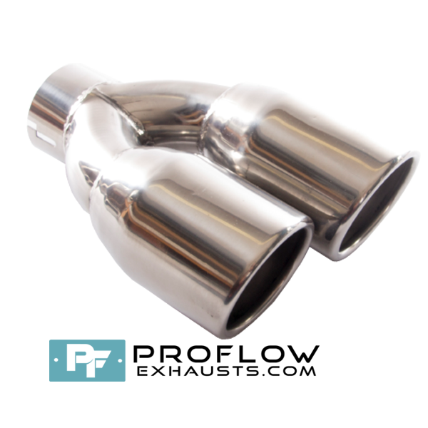 Proflow Exhausts Stainless Steel Twin Staggered Round Tailpipe TX036L/R