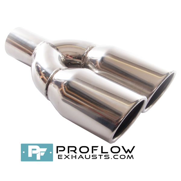 Proflow Exhausts Stainless Steel Twin Round Tailpipe TX045