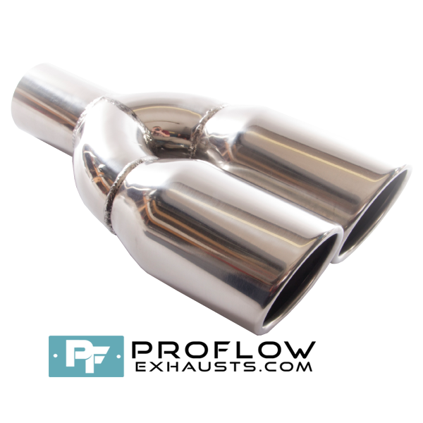 Proflow Exhausts Stainless Steel Twin Round Tailpipe TX045