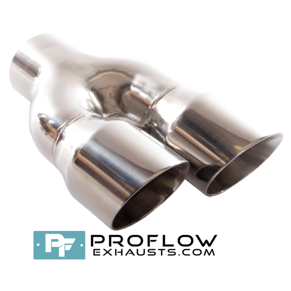 Proflow Exhausts Stainless Steel Twin Staggered Round Tailpipe TX083L/R