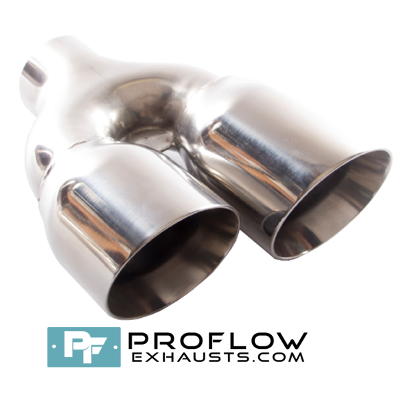 Proflow Exhausts Stainless Steel Twin Staggered Round Tailpipe TX084L/R