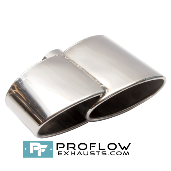 Proflow Exhausts Stainless Twin Staggered Oval Tailpipe TX126 L/R