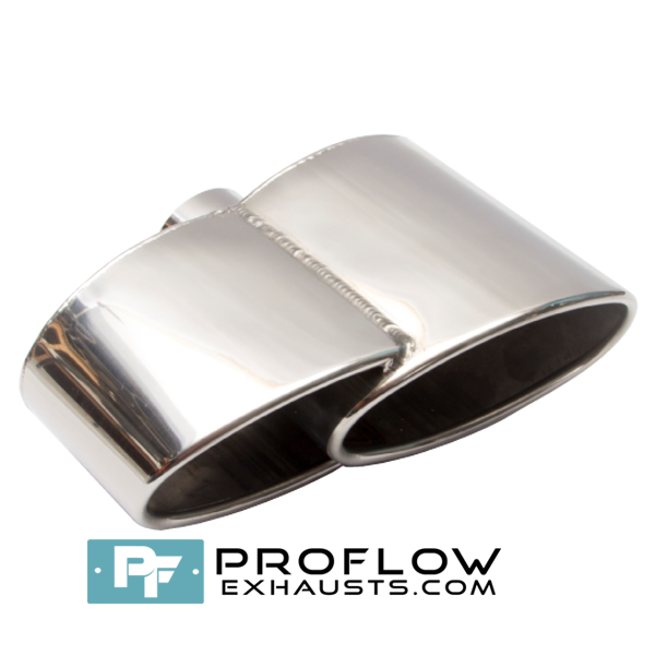 Proflow Exhausts Stainless Twin Staggered Oval Tailpipe TX126 L/R