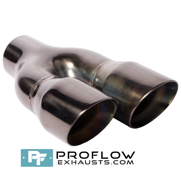 Proflow Exhausts Twin Staggered Round Black Nickel Tailpipe TX083BL/R