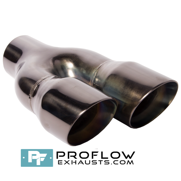 Proflow Exhausts Twin Staggered Round Black Nickel Tailpipe TX083BL/R