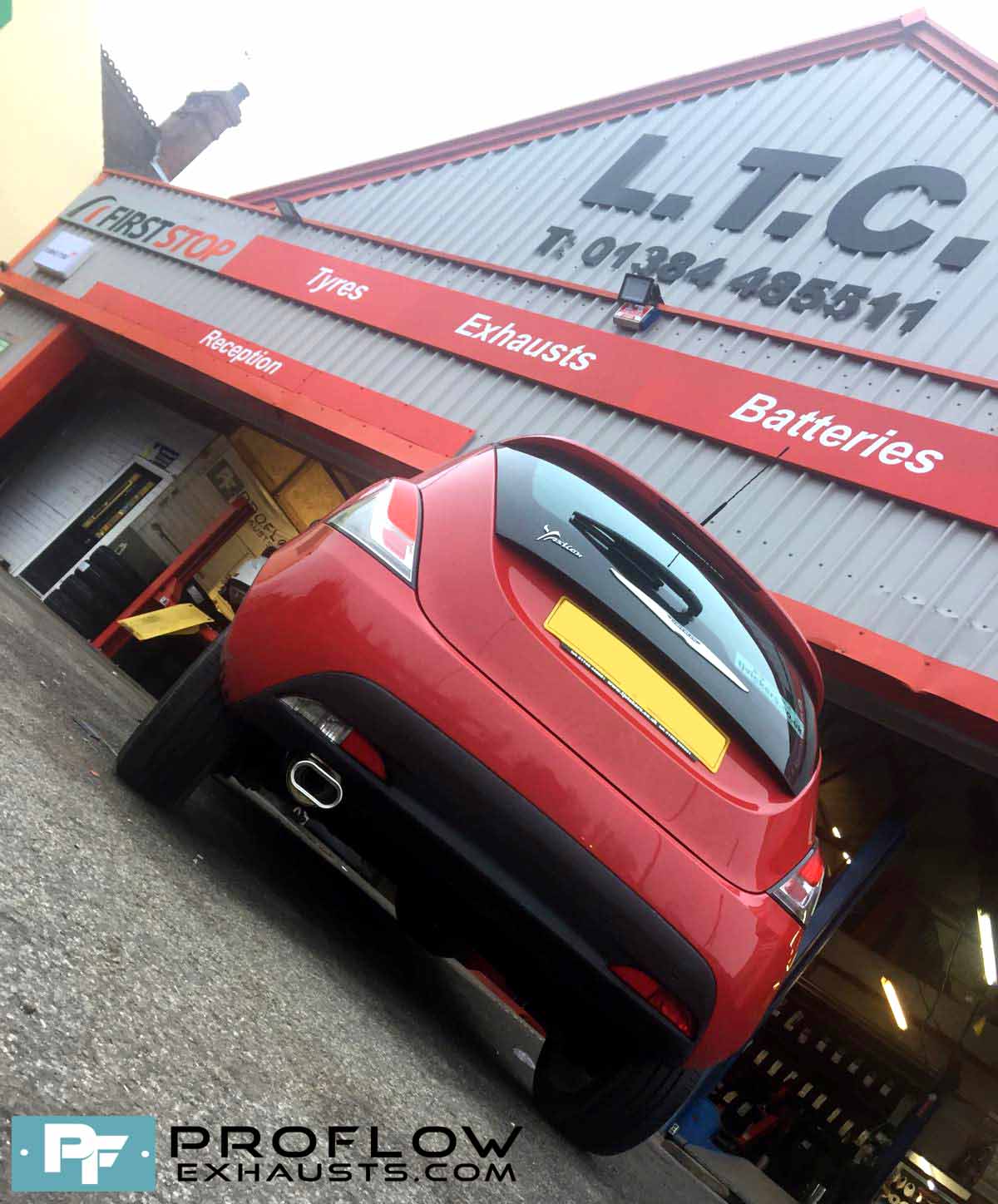 Proflow Exhausts Stainless Steel Back Box fitted to a Chrysler Ypsilon