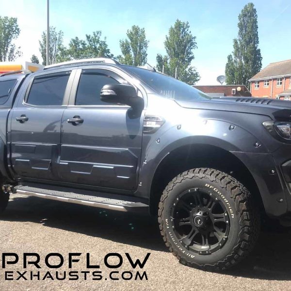 Custom Exhaust Ford Ranger Dual System with 5" Twin Staggered Tailpipes