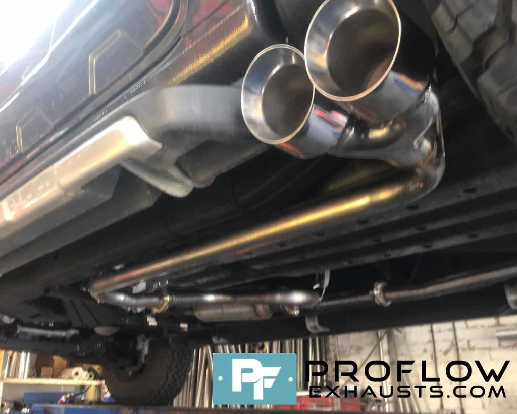 Custom Exhaust Ford Ranger Dual System with 5" Twin Staggered Tailpipes