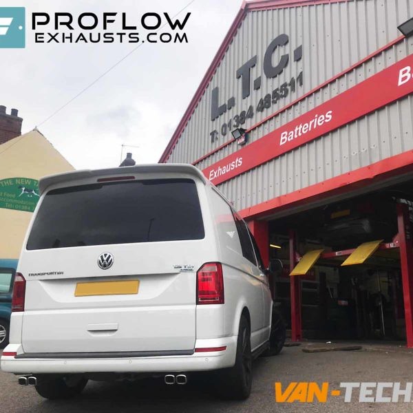 VW Transporter T5 Custom Exhaust Middle And Dual Exit Rear With Twin Tailpipes (1)