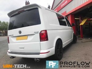 VW Transporter T5 Custom Exhaust Middle And Dual Exit Rear With Twin Tailpipes (2)