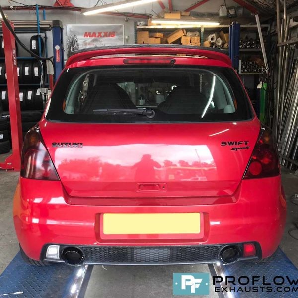 Dual Exit Back Box Delete Custom Built Exhaust For Suzuki Swift (3)