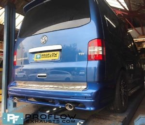 VW Transporter T5 Exhaust Stainless Steel Middle And Rear Twin Tailpipes (2)