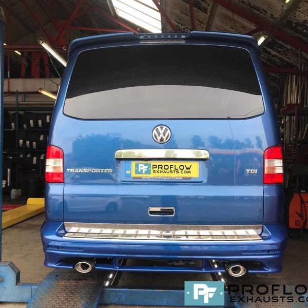 VW Transporter T5 Exhaust Stainless Steel Middle And Rear Twin Tailpipes (3)