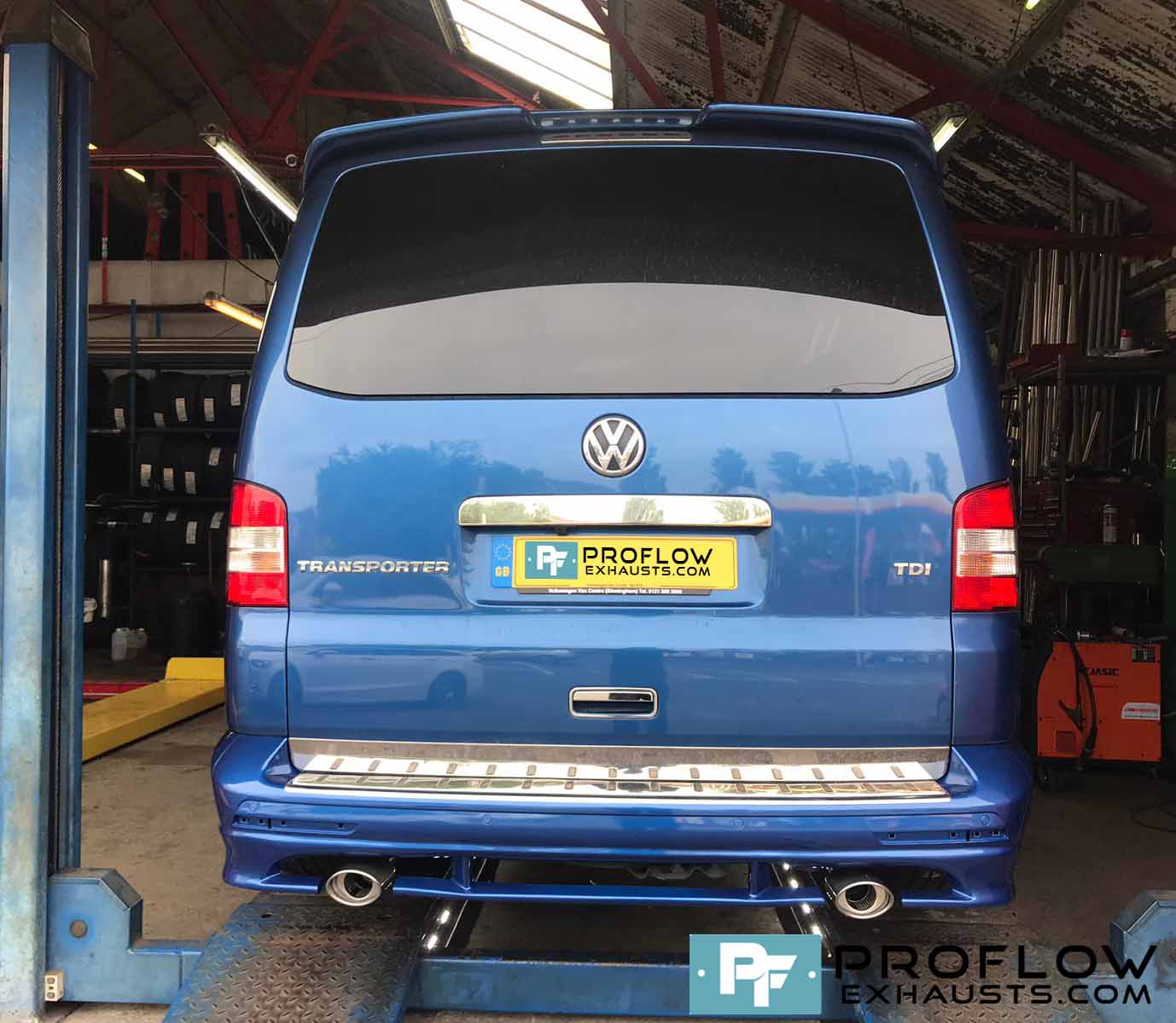 VW Transporter T5 Exhaust Stainless Steel Middle And Rear Twin Tailpipes (3)