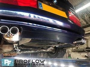Proflow Custom Built Stainless Steel Exhaust For BMW 8 Series Mid And Rear With Centre Box Delete With TX199 Tailpipes (5)