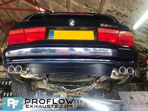 Proflow Custom Built Stainless Steel Exhaust For BMW 8 Series Mid And Rear With Centre Box Delete With TX199 Tailpipes (6)