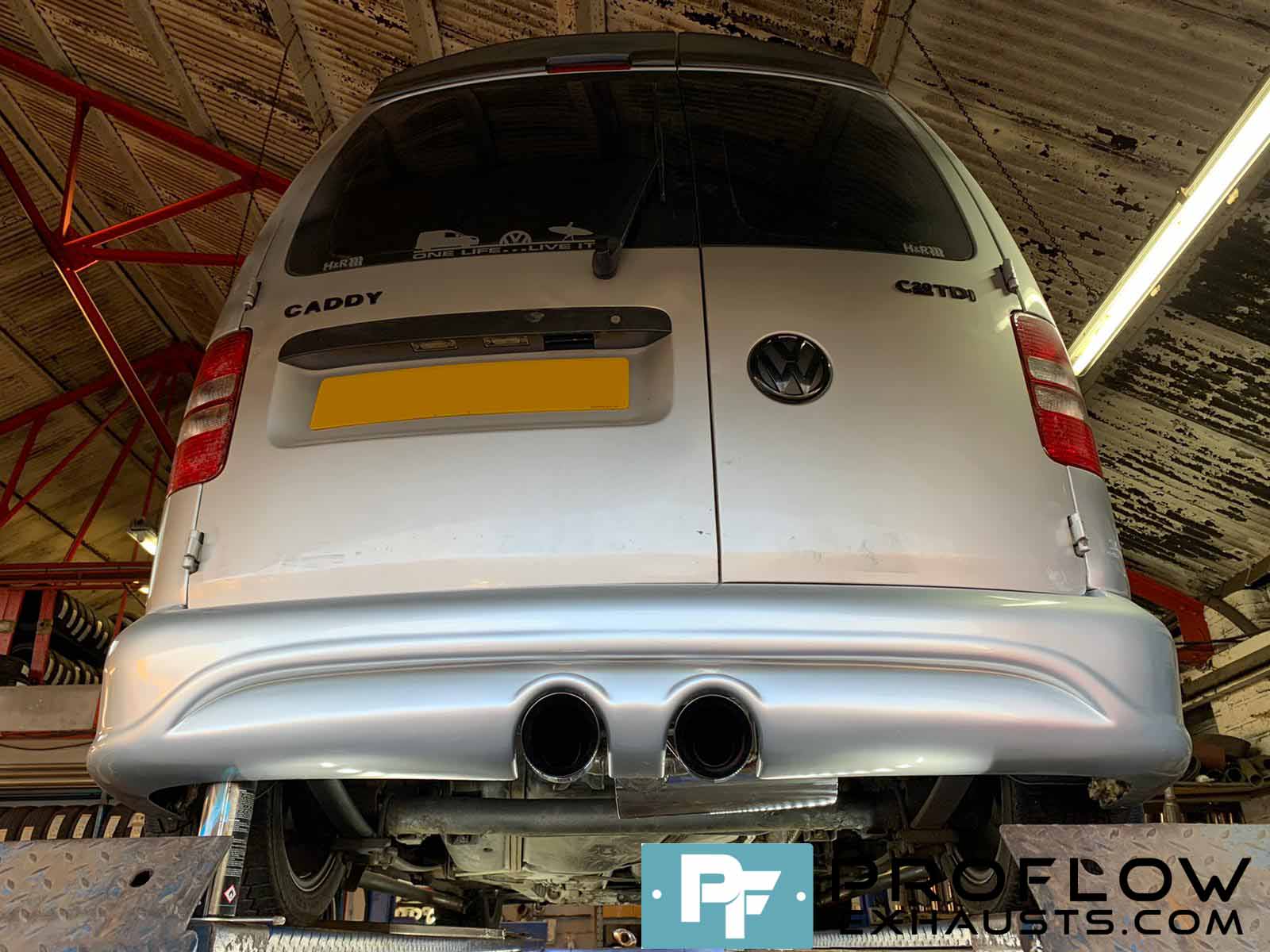 Proflow Exhausts VW Caddy Van Custom Back Box with Twin Tailpipe