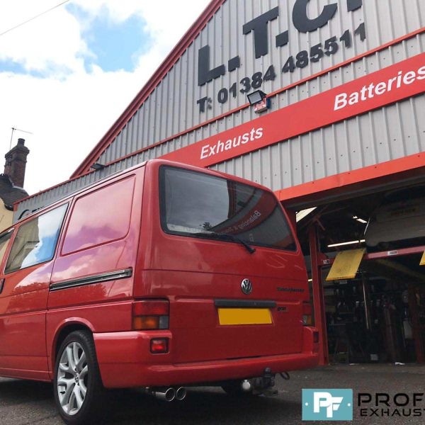 Proflow Custom built Exhaust for VW T4 Transporter Middle and Single Exit Rear