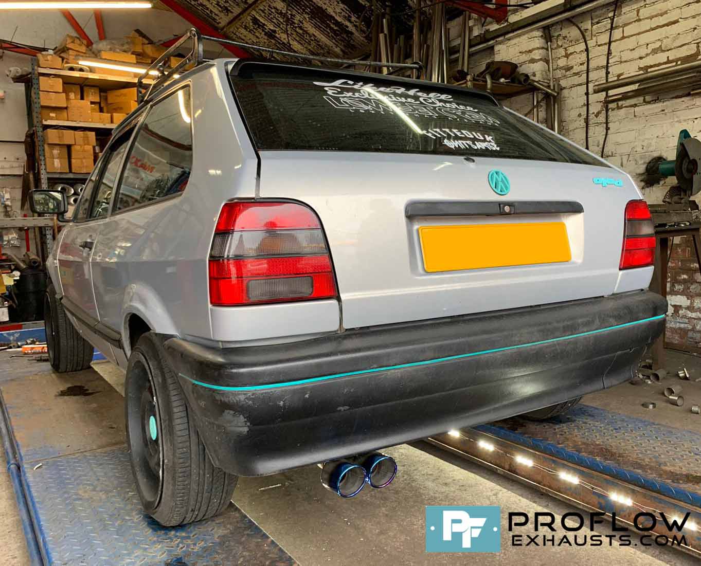 Proflow Exhausts Back Box Delete with Twin Burnt Tip Effect Tailpipe