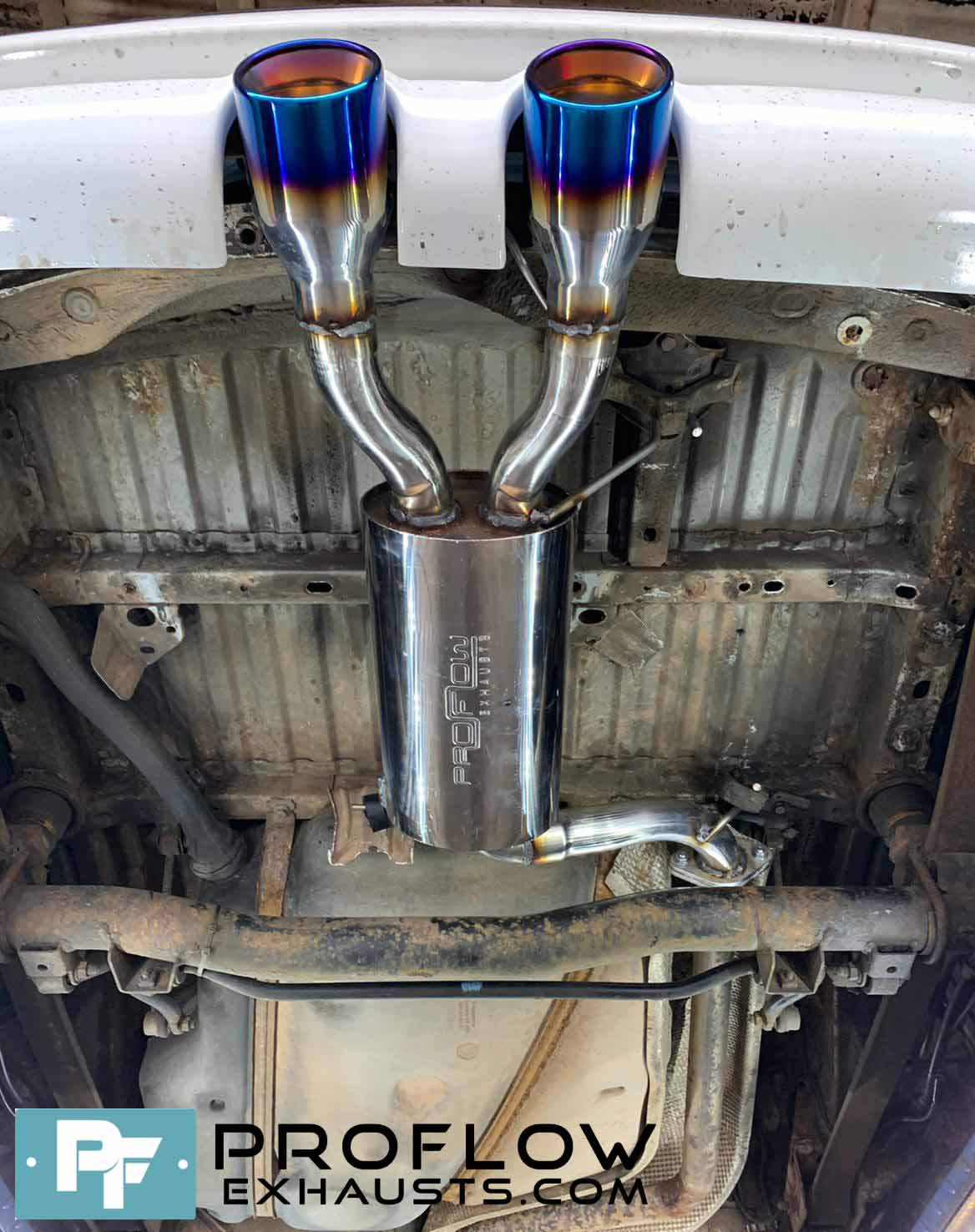 VW Caddy R32 Bumper Rear Exhaust Custom Built By Proflow Exhausts (2