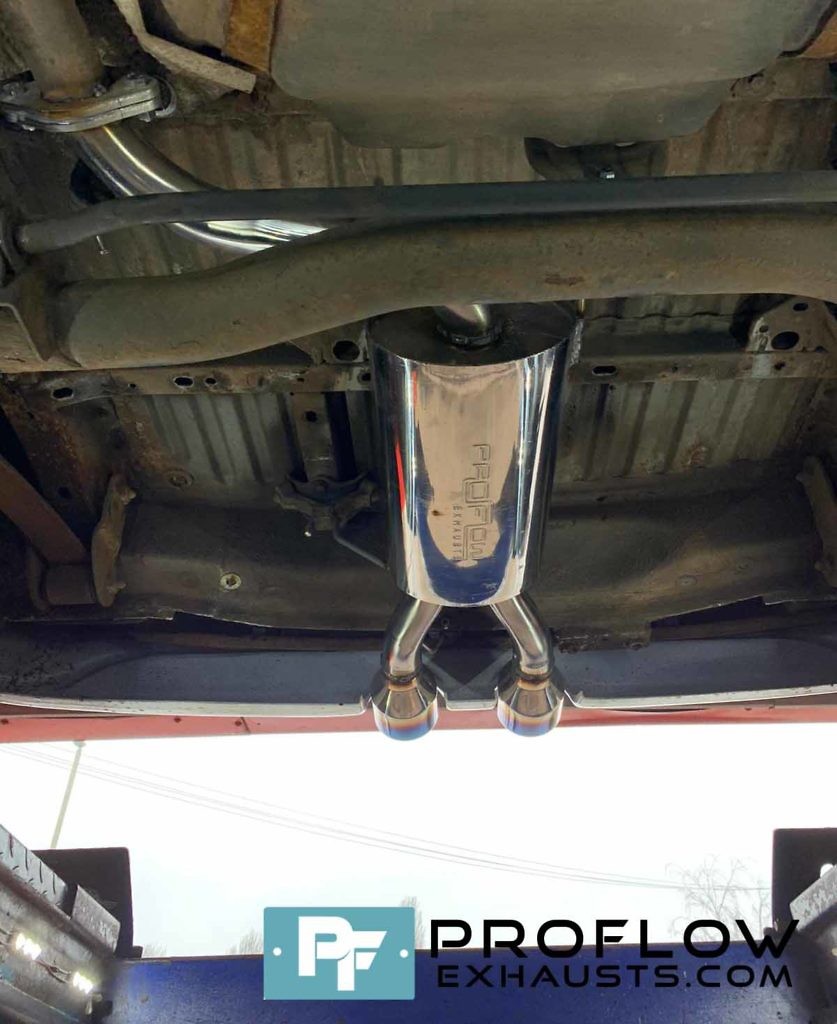 VW Caddy R32 Bumper Rear Exhaust Custom Built by Proflow Exhausts