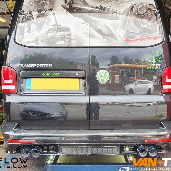 Custom Built Exhaust With Twin Tailpipes For VW Transporter T6 (4)