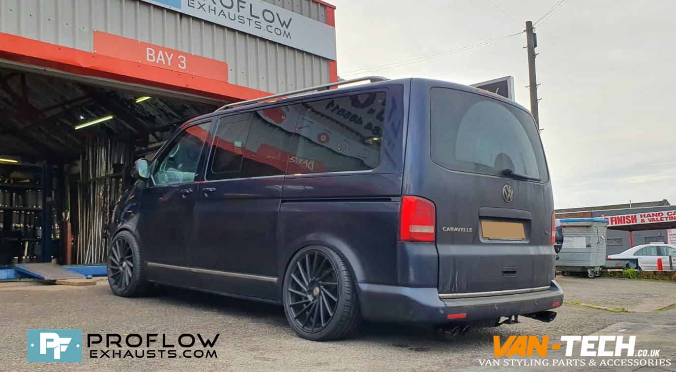 VW T5.1 Transporter Custom Stainless Steel Exhaust with Dual Exit Twin Tailpipes