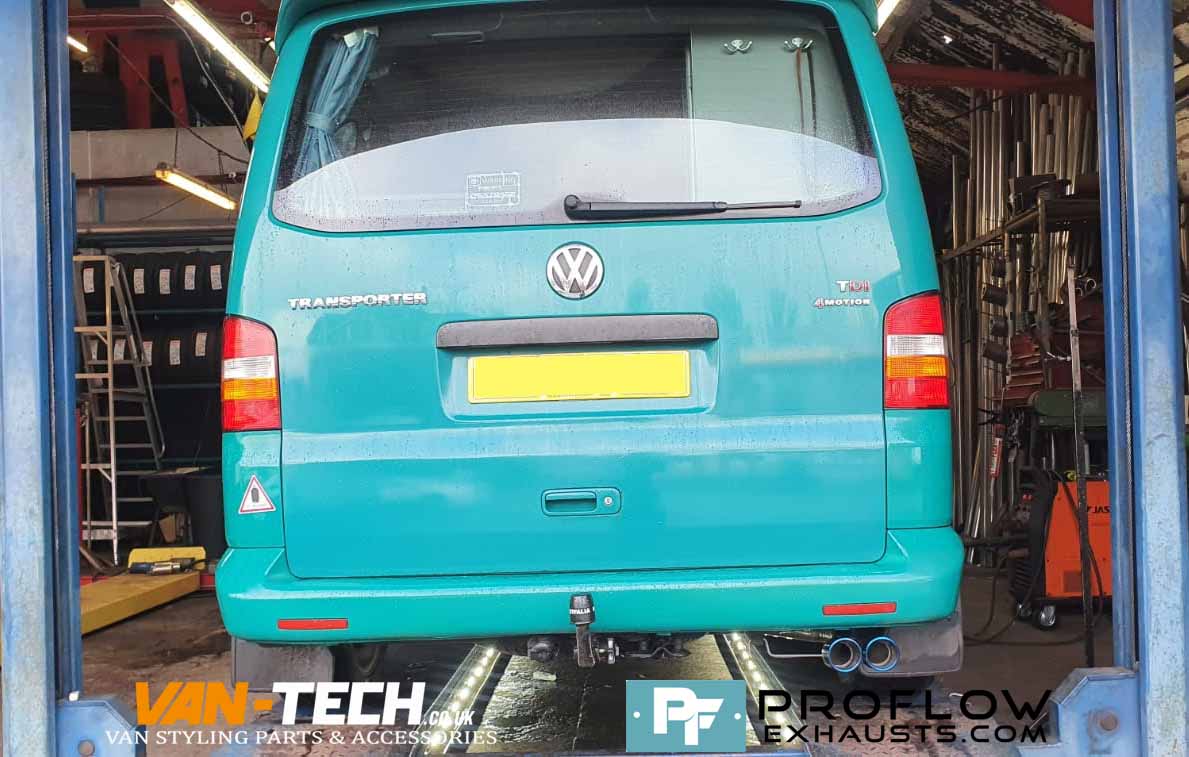 Custom Built Proflow Exhaust for VW Transporter T5 Motion made from stainless steel