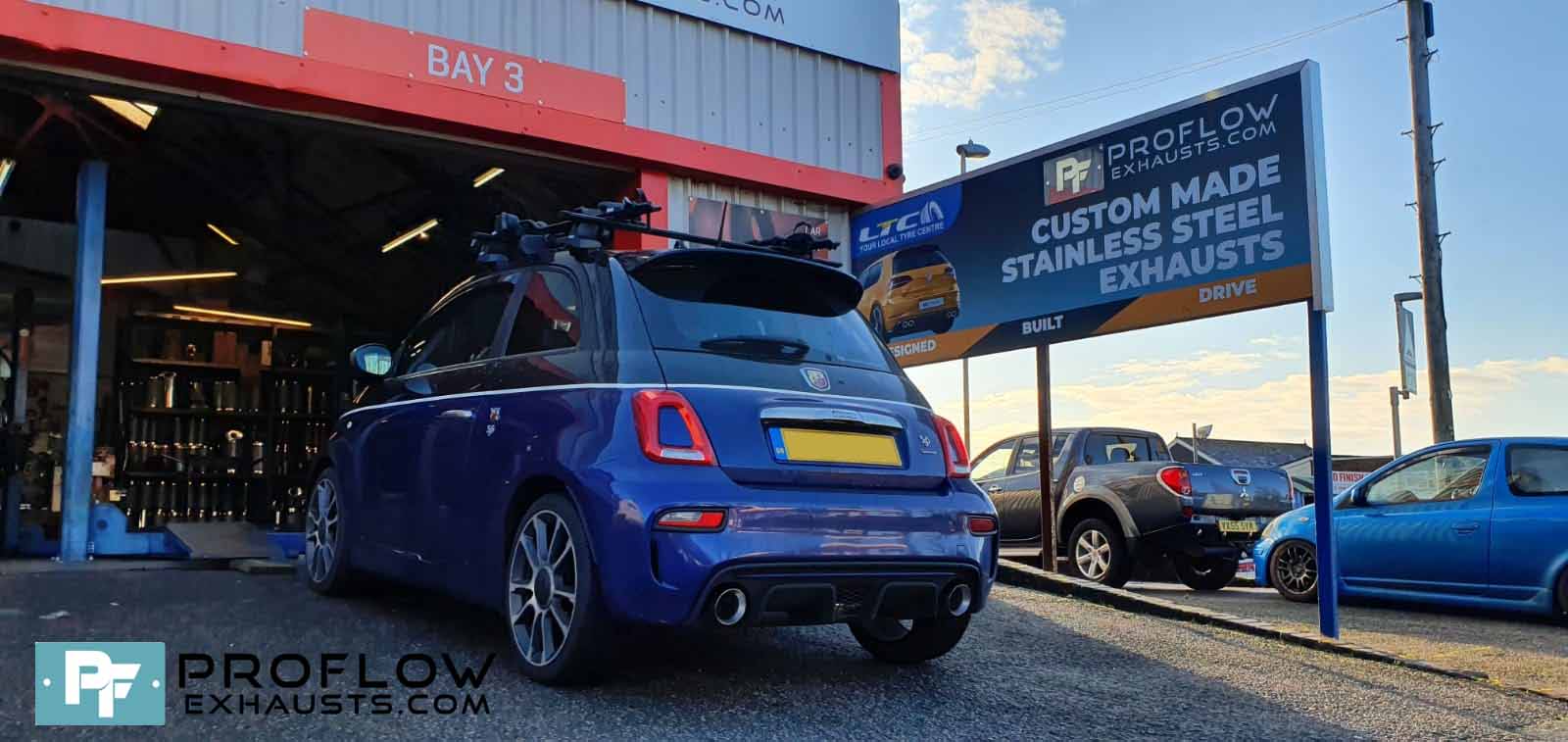 Proflow custom Built Exhaust for Fiat 500 Arbath Back Box with Dual Exit