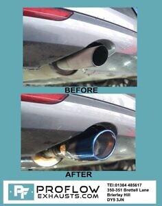 Proflow Exhausts Stainless Steel Back Box and TX196 Burnt Effect Tailpipe for VW Polo GTI