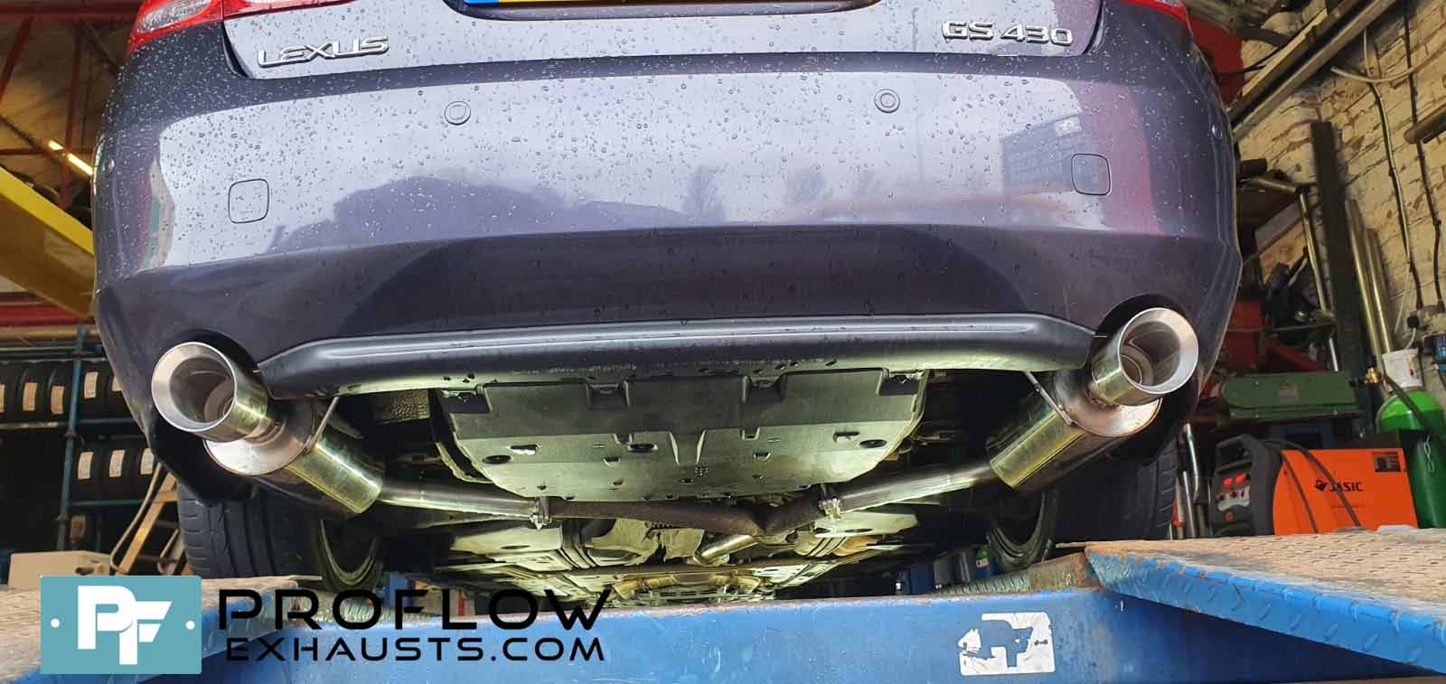 Proflow Exhausts Stainless Steel Back Boxes Dual Exit for Lexus GS430