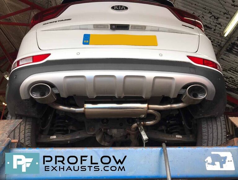 Stainless Steel Back Box with Dual Exit Custom Exhaust for Kia Sportage