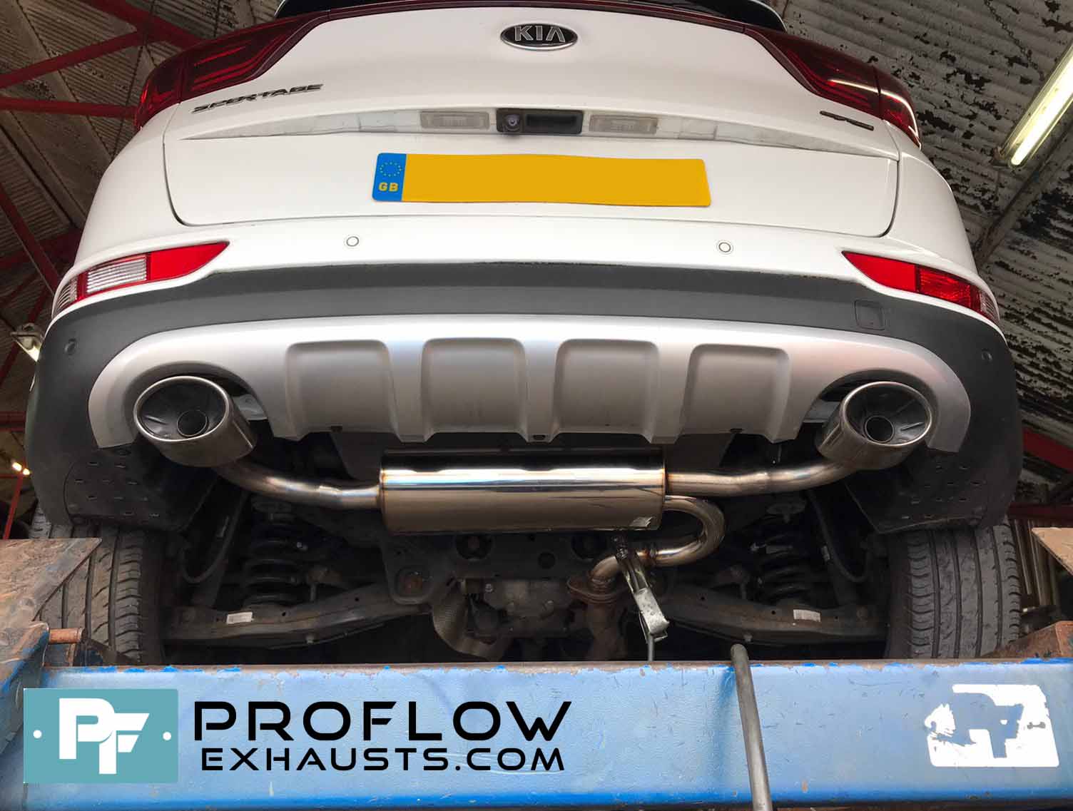 Stainless Steel Back Box with Dual Exit Custom Exhaust for Kia Sportage