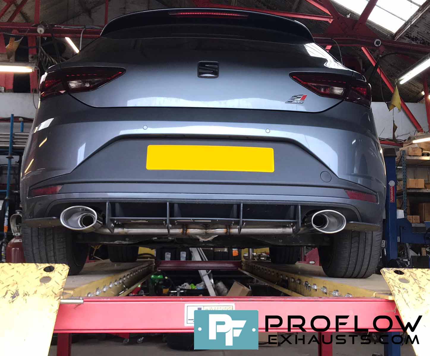 Seat Leon Custom Built Exhaust Middle and Back Box Delete with Dual Rear TX164 Tailpipes made from Stainless Steel