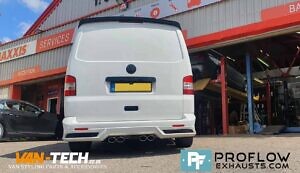 VW Transporter T5 T5.1 Exhaust Proflow Custom Stainless Steel Dual Exit With Dual Exit (8)
