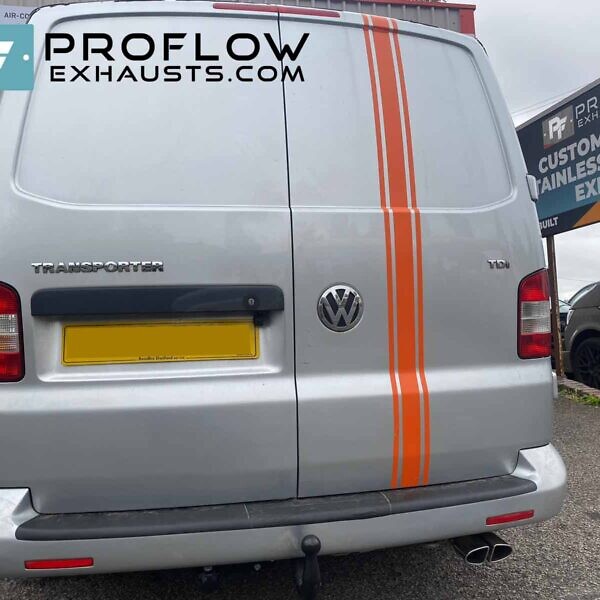 VW Transporter T5 Proflow Custom Exhuast Stainless Steel Single Exit With Twin Tailpipe (2)