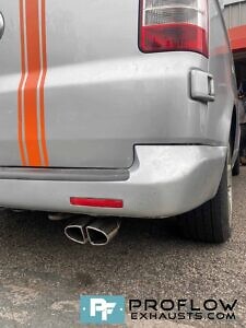 VW Transporter T5 Proflow Custom Exhuast Stainless Steel Single Exit With Twin Tailpipe (6)